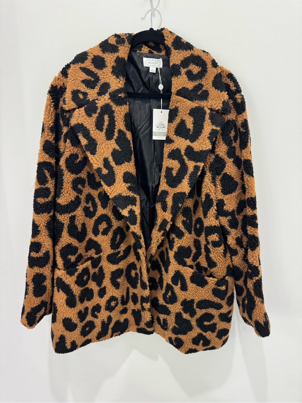 Mud Pie Leopard-Print Teddy Jacket
